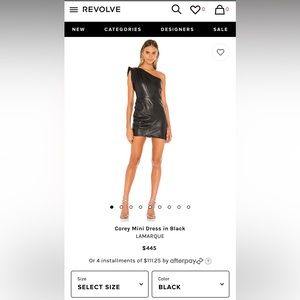 Revolve Dupe- Black vegan leather one shoulder dress. NWT!